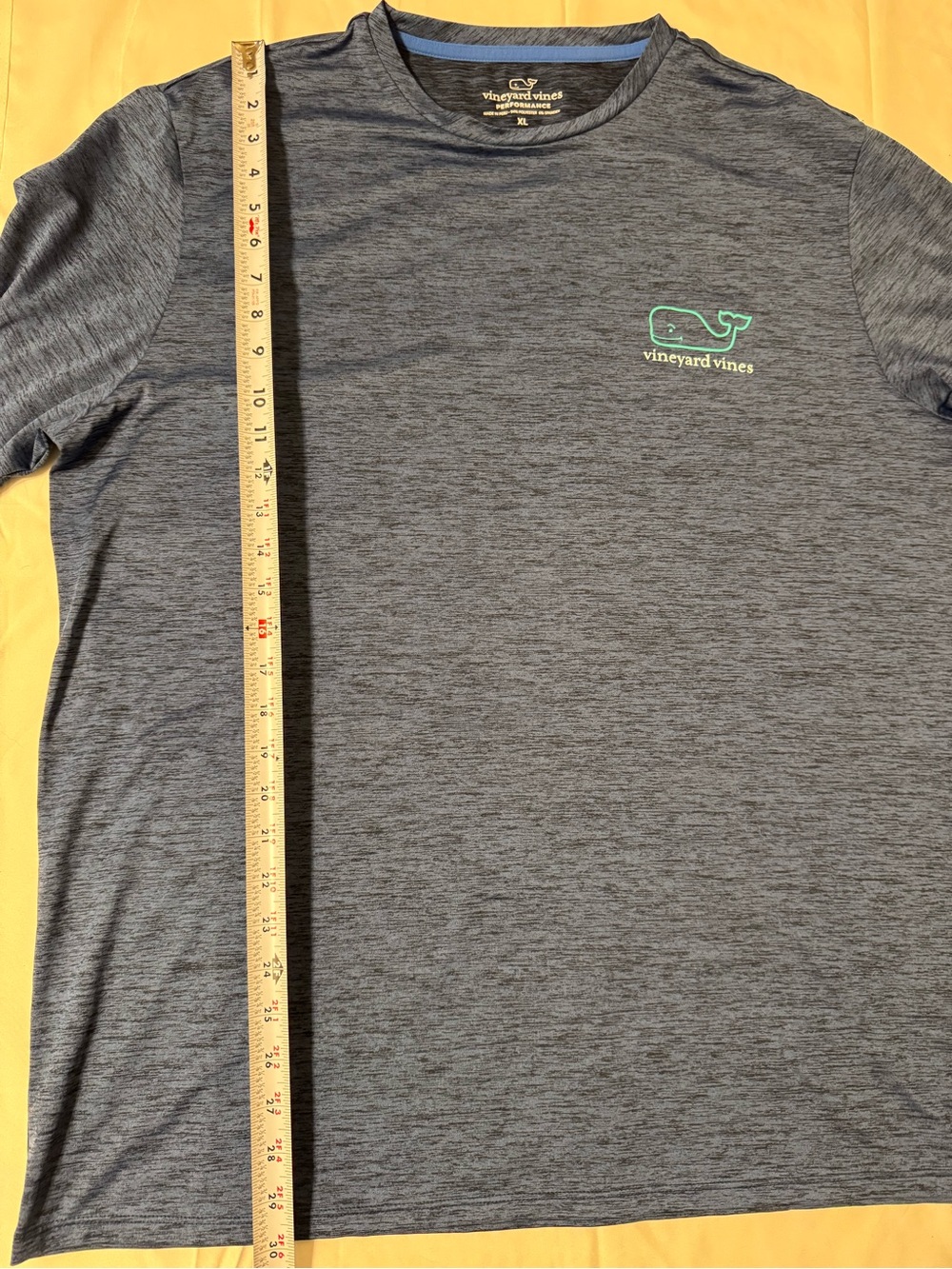 Vineyard Vines Men’s Long-Sleeve Performance Tee — Heather Gray Like Logo XL - Picture 5 of 10